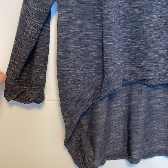 Free Press Highlow Three-Quarter Length Shirt Dark Gray Sheer Size Medium - Picture 3 of 6